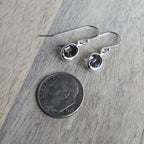 Smokey Gray Oval Bezel Set Crystal Earrings, .925 Sterling Silver Ear Wires, Made in USA, Sparkly Formal Dance Jewelry, Grey Earrings