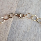 Gold Oval Bracelet, 14K Gold Filled Links, Adjustable Gold Bracelet, Flat Wire, Gift Box Jewelry, Made in USA, Handcrafted by E. Ria Designs