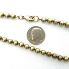 Vintage Brass Ball Chain, Bead Dog Tag Style Men's Necklace, Lobster Clasp, 24.5 Inches, 62 cm, 4.5 mm Wide, Unisex Jewelry