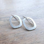 Hammered Sterling Silver Rectangle Earrings, Hammered 925 Sterling Silver, Gift for Mom, Girlfriend Gift, Earrings Gift Boxed, Eriadesigns