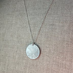 Vintage Italy Coin Necklace, Italia 50 Centesimi, Sterling Silver Cable Chain, 1940 or 1942, Gift Boxed, Handmade in USA, E. Ria Designs