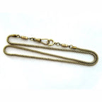 Vintage Brass Watch Fob Style Chain, Men's Necklace, Large Spring Ring, Lobster Clasp, Twist Barrel, 2.25 mm, Unisex, Antiqued Yellow Brass