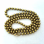 Vintage Brass Ball Chain, Bead Dog Tag Style Men's Necklace, Lobster Clasp, 24.5 Inches, 62 cm, 4.5 mm Wide, Unisex Jewelry