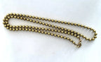 Vintage Brass Ball Chain, Bead Dog Tag Style Men's Necklace, Lobster Clasp, 24.5 Inches, 62 cm, 4.5 mm Wide, Unisex Jewelry