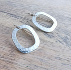 Hammered Sterling Silver Rectangle Earrings, Hammered 925 Sterling Silver, Gift for Mom, Girlfriend Gift, Earrings Gift Boxed, Eriadesigns
