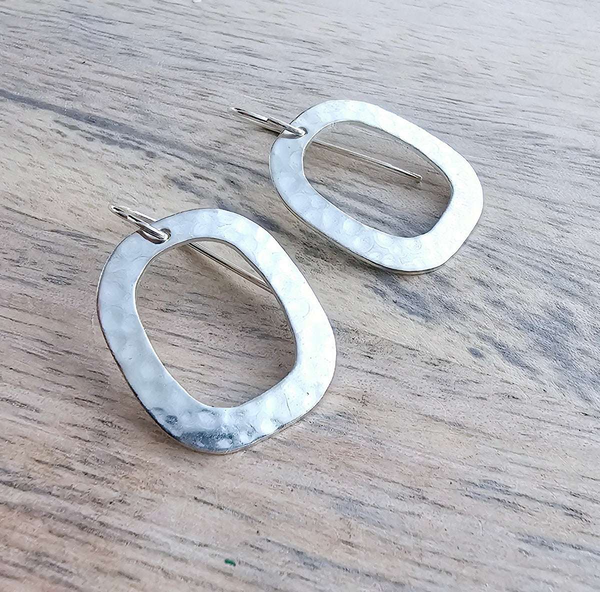 Hammered Sterling Silver Rectangle Earrings, Hammered 925 Sterling Silver, Gift for Mom, Girlfriend Gift, Earrings Gift Boxed, Eriadesigns