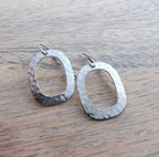 Hammered Sterling Silver Rectangle Earrings, Hammered 925 Sterling Silver, Gift for Mom, Girlfriend Gift, Earrings Gift Boxed, Eriadesigns
