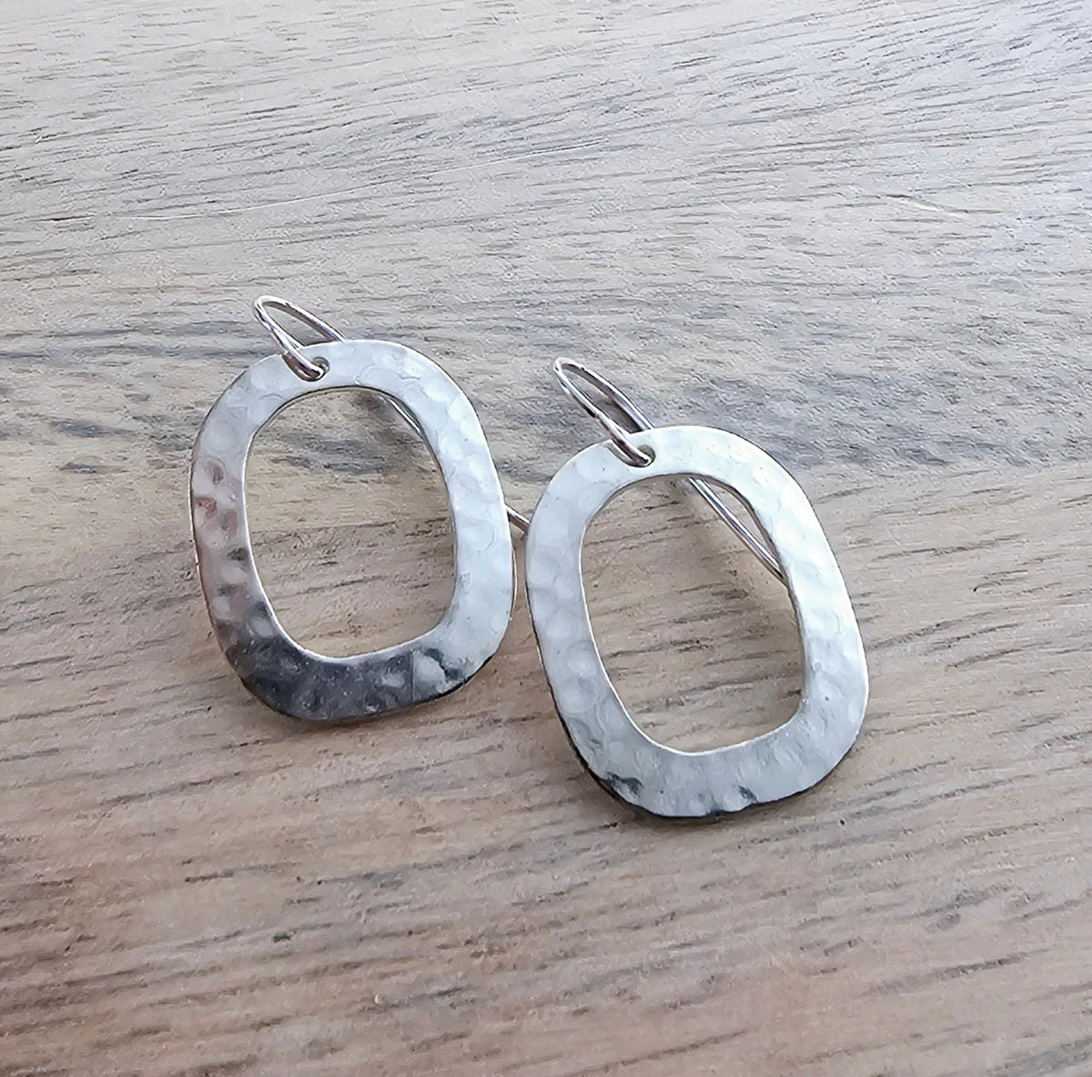 Hammered Sterling Silver Rectangle Earrings, Hammered 925 Sterling Silver, Gift for Mom, Girlfriend Gift, Earrings Gift Boxed, Eriadesigns