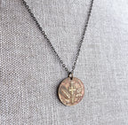 1941 Vintage Italia (Italy) 10 Centesimi Coin Necklace, Shield, Wheat, Oak Leaf Design, Italian Gift Boxed Jewelry, Made in USA