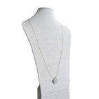 1976 Cyprus Grape Coin Necklace, Frosty Peach Glass Chain, Sterling Silver Clasp, 50 Mils, Long Layering Necklace, Gift Boxed, Eriadesigns