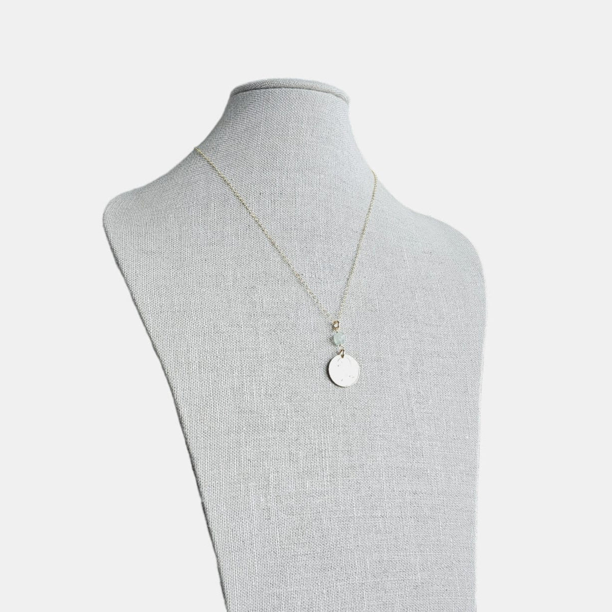 French Coin & Aquamarine Necklace, 14K Gold Filled Cable Chain, Marianne, March Birthstone, Gift Boxed, Handmade in USA Eriadesigns