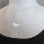 Three Letter Charm Necklace, Personalized Initial Jewelry, Sterling Silver Pendants, Hand Stamped Gift Box Made in USA by E. Ria Designs