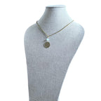 French Coin & Genuine Aquamarine Necklace, Brass Chain, Marianne, March Birthstone, Gift Boxed, Handmade in USA Eriadesigns