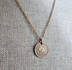 Squirrel Necklace, Crown Coin, Norway Squirrel Acorn Ore, Red Brass Cable Chain, Norwegian Gift, Handcrafted Artisan Jewelry E. Ria Designs