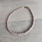 Neutral Nude Tone Glass Bead Bracelet, Seed Bead Hand Beaded, 14K Gold Fill Lobster Clasp, E. Ria Designs, Artisan Made Jewelry, Made in USA
