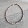 Neutral Nude Tone Glass Bead Bracelet, Seed Bead Hand Beaded, 14K Gold Fill Lobster Clasp, E. Ria Designs, Artisan Made Jewelry, Made in USA