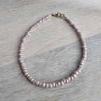 Neutral Nude Tone Glass Bead Bracelet, Seed Bead Hand Beaded, 14K Gold Fill Lobster Clasp, E. Ria Designs, Artisan Made Jewelry, Made in USA