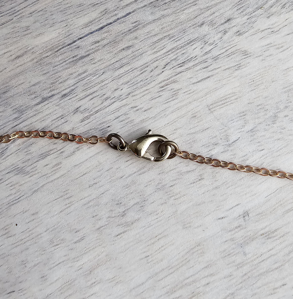 Chicken Coin Necklace, Crown Coin, Norway 2 Ore Moor Hen, Mint Dates Vary, Red Brass Cable Chain, Handmade Artisan Jewelry E. Ria Designs