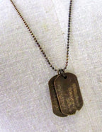 Brass Dog Tag Necklace | Custom Brass Dog Tags Personalized Necklace | Dog Tag | Dogtags | Rustic Military Style | Custom Dogtag Jewelry