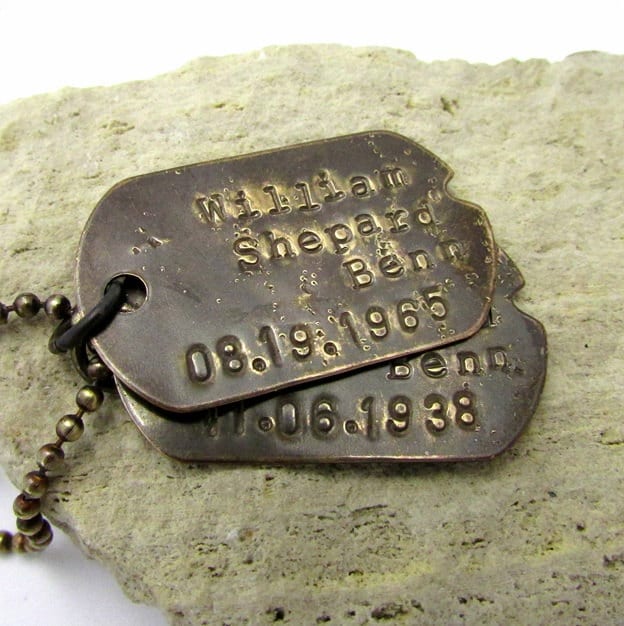 Brass Dog Tag Necklace | Custom Brass Dog Tags Personalized Necklace | Dog Tag | Dogtags | Rustic Military Style | Custom Dogtag Jewelry