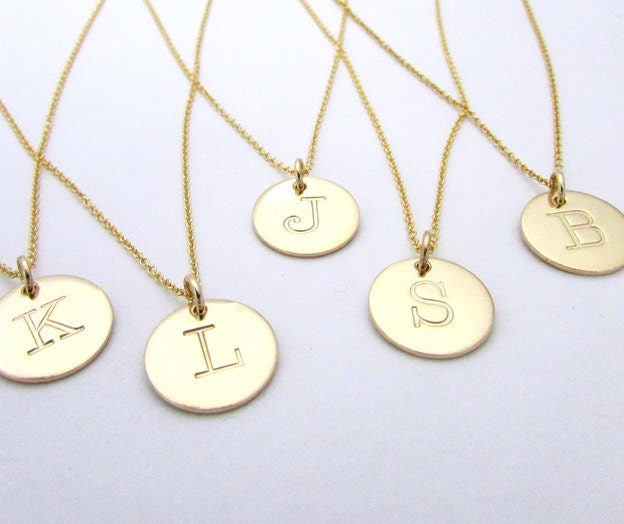 Gold Letter Necklace | Gold Initial Necklace | Letter Charm Necklace | Initial Charm Necklace | Typewriter Letter | AMELIA | E. Ria Designs