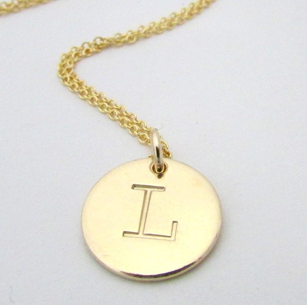 Gold Letter Necklace | Gold Initial Necklace | Letter Charm Necklace | Initial Charm Necklace | Typewriter Letter | AMELIA | E. Ria Designs