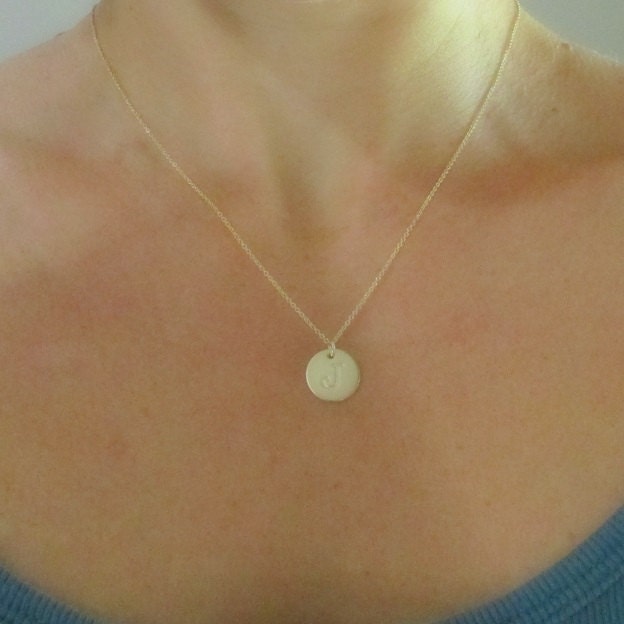 Gold Letter Necklace | Gold Initial Necklace | Letter Charm Necklace | Initial Charm Necklace | Typewriter Letter | AMELIA | E. Ria Designs