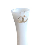 Little Hammered Gold Ring Earrings, 14K Gold Filled Artisan Handcrafted Hand Cut Off Center Circles, Everyday Jewelry, E. Ria Designs