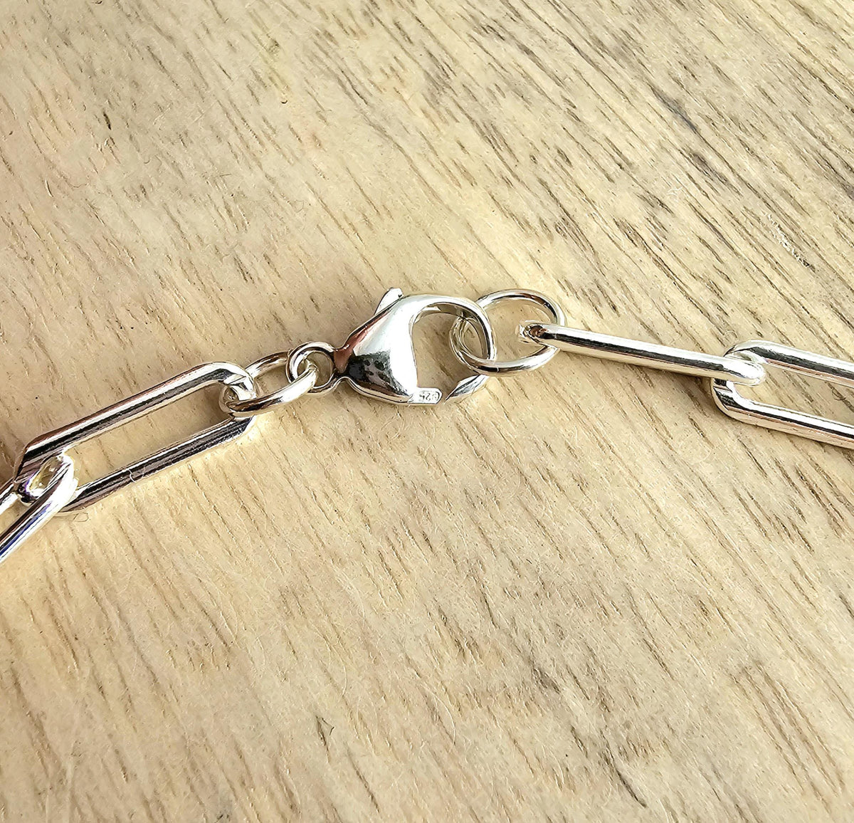Sterling Silver Paperclip Chunky Bracelet, Lobster Claw Clasp, Charm Bracelet, .925 Gift Boxed, 13 x 5 mm Links, E. Ria Designs, Made in USA