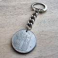 1976 Italy Coin Keychain, 100 Lira, Republica Italiana, Birthday Gift, Handcrafted in USA by E. Ria Designs