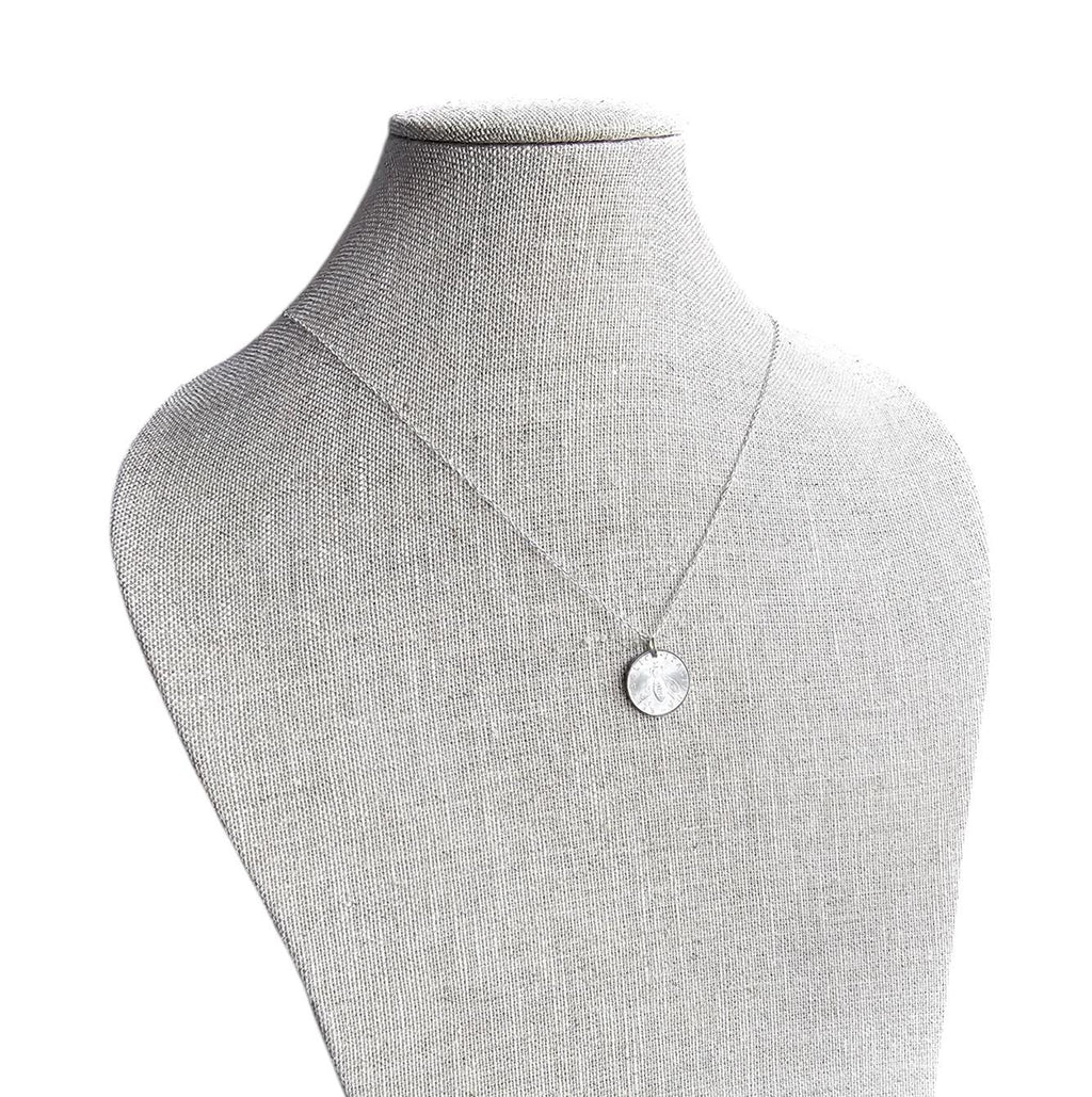 Italy Honey Bee Coin Necklace, 2 Lire Olive Branch 925 Sterling Silver Cable Chain, Aluminum, Crafted in USA E. Ria Designs Honeybee Jewelry