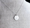 Italy Honey Bee Coin Necklace, 2 Lire Olive Branch 925 Sterling Silver Cable Chain, Aluminum, Crafted in USA E. Ria Designs Honeybee Jewelry
