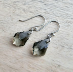 Gray Crystal Chandelier Style Earrings, .925 Sterling Silver Ear Wire, Gift Boxed Elegant Formal Jewelry, Made in USA, E. Ria Designs