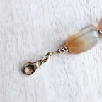 Muted Orange Smooth Agate Nugget Bracelet, 14K Gold Filled Chain, Clasp, Beads, Made in USA, Gift Boxed, E. Ria Designs