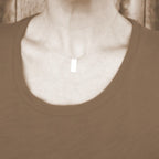 Hammered Gold Vertical Bar Charm Necklace, 14K Gold Filled Pendant & Chain, Handcrafted in USA by E. Ria Designs, Gift Boxed
