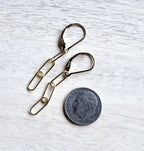 Gold Paperclip Earrings, 14K Gold Filled Oval Link Cable Chain, Lever Backs, Handmade in USA, Gift Boxed, E. Ria Designs, Everyday Earrings