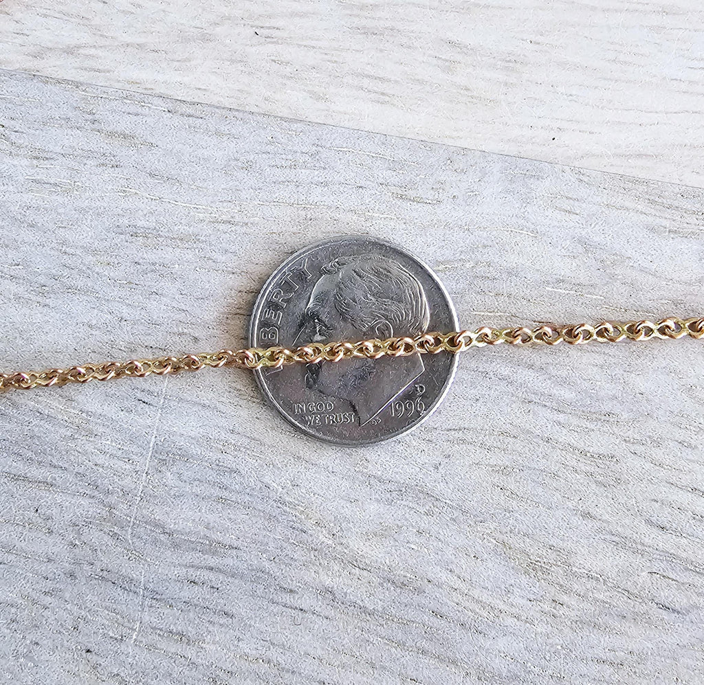 Red Brass Figure Eight Cable Chain, Lobster Claw Clasp, Made in USA, 16, 17, 18, 19, 20, 21, 22, 23, 24, 25, 26, 27, 28, 30, 32, 36 Inch