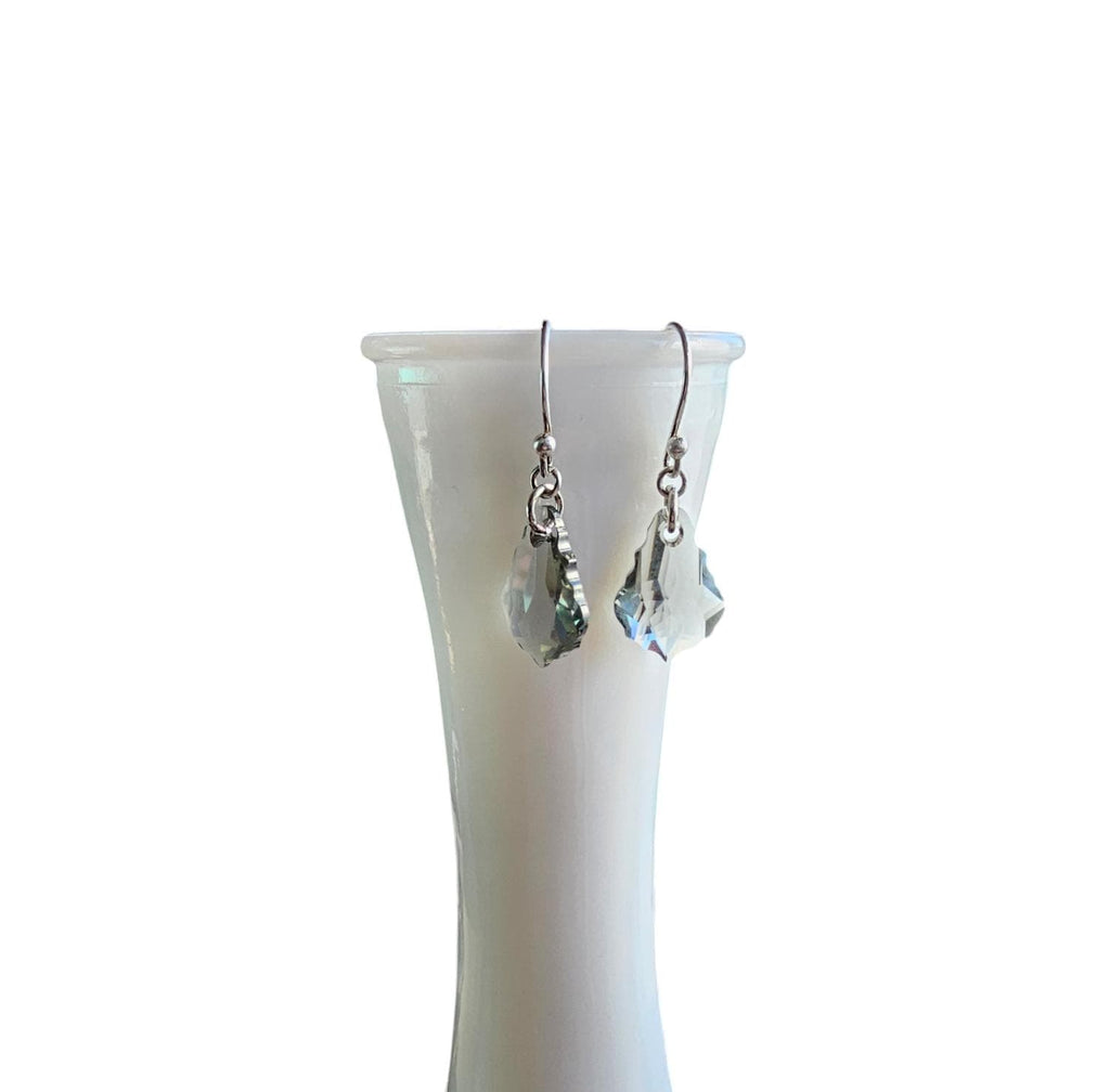 Gray Crystal Chandelier Style Earrings, .925 Sterling Silver Ear Wire, Gift Boxed Elegant Formal Jewelry, Made in USA, E. Ria Designs