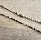 Labradorite, Pyrite, Oxidized .925 Sterling Silver Pendant Necklace, Anniversary Birthday Gift, Rolo Chain, Gift Boxed, Made in USA