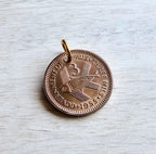 1955 Cyprus Vintage Fish Coin Charm, Add to Necklace, Bracelet, Keyring, Gift Box Birthday, Anniversary Gift, Copper, 3 Mil, E. Ria Designs