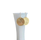 Winged Woman Chile Coin Earrings, 14K Gold Filled Ear Wire, Victory, Freedom, Made in USA, Gift Boxed, Feminist Jewelry, Chilena