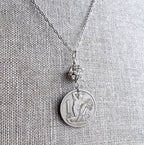 Antique 1923 Czechoslovakia Silver Coin, Woman Farmer, Gardener Jewelry, Republika Ceskoslovenska, Made in USA, Gift Box, E. Ria Designs