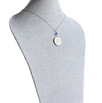 1923 Antique Italy 1 Lira Old Coin Necklace, Blue Austrian Crystal Bead, .925 Sterling Silver Paperclip 18 Inch Chain, Gift Box, Made in USA
