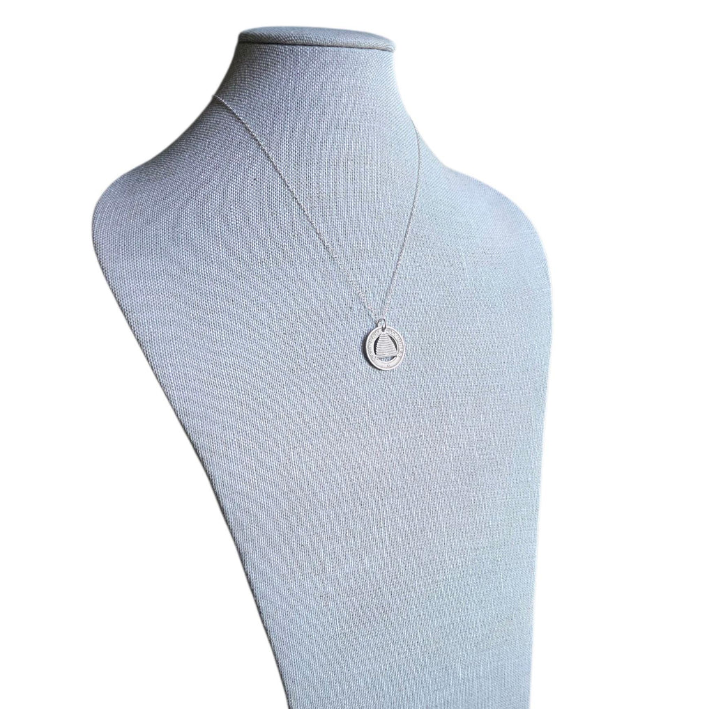 Salt Lake City SLC Beehive Bee Skep Transit Token Necklace, Vintage Coin Jewelry, Handcrafted .925 Sterling Silver Chain, Made in USA
