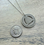 Salt Lake City SLC Beehive Bee Skep Transit Token Necklace, Vintage Coin Jewelry, Handcrafted .925 Sterling Silver Chain, Made in USA