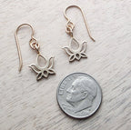 Solid Gold Bronze Lotus Earrings, Gift Boxed, Flower Girl Yoga Gift, Floral Jewelry Handmade in USA, E. Ria Designs, Simple Everyday Jewelry