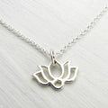 Silver Lotus Necklace | Lotus Necklace | Silver Lotus Charm Necklace | Yoga Necklace | Purity Symbol Necklace | Fortune Necklace | Flower