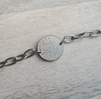Vintage French Coin Bracelet, 1/2 Franc, Francaise Gift,  The Sower, Stainless Steel Drawn Cable Chain Links Made in USA E. Ria Designs