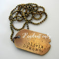 Personalized Dog Tag - Custom Dogtag - Dogtag Charm - Brass Rustic Dogtag - Personalized Brass Charm