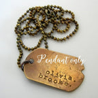 Personalized Dog Tag - Custom Dogtag - Dogtag Charm - Brass Rustic Dogtag - Personalized Brass Charm
